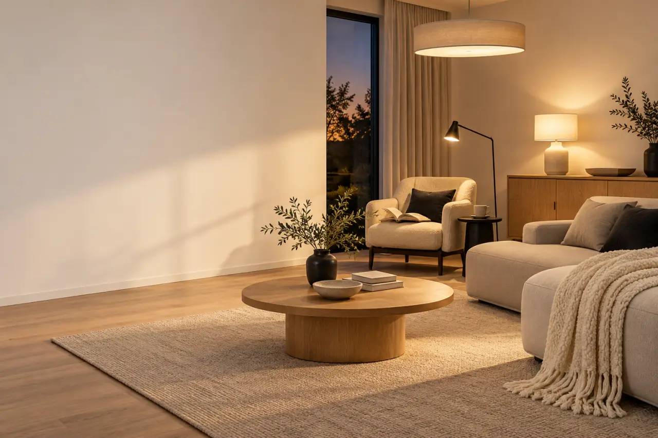 Éclairage chaleureux pour une déco scandinave cocooning avec liseuse et lampe à poser