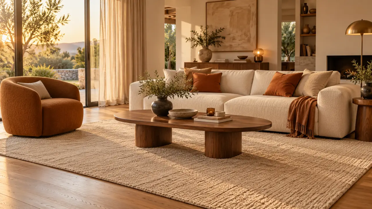Table basse et tapis : les bonnes proportions pour relier tout le salon
