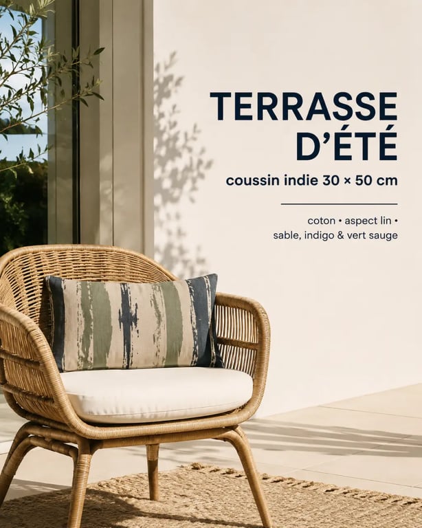 Coussin indie rectangulaire sur terrasse couverte