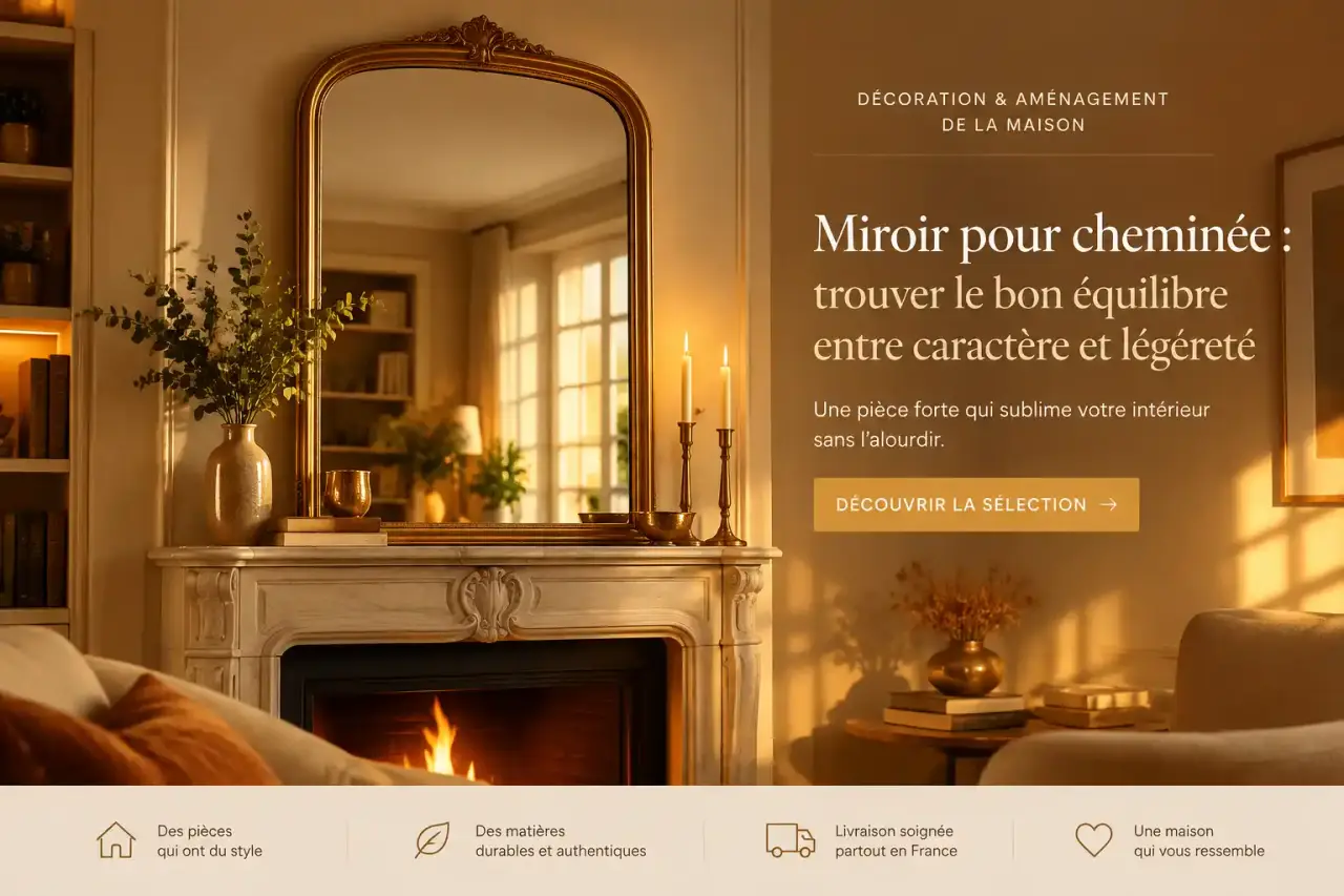 Miroir pour cheminée : trouver le bon équilibre entre caractère et légèreté
