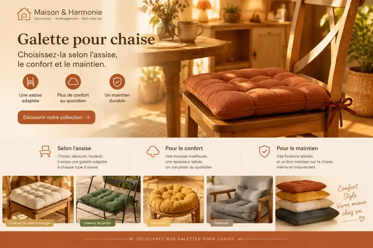 Galette pour chaise : choisissez-la selon l’assise, le confort et le maintien
