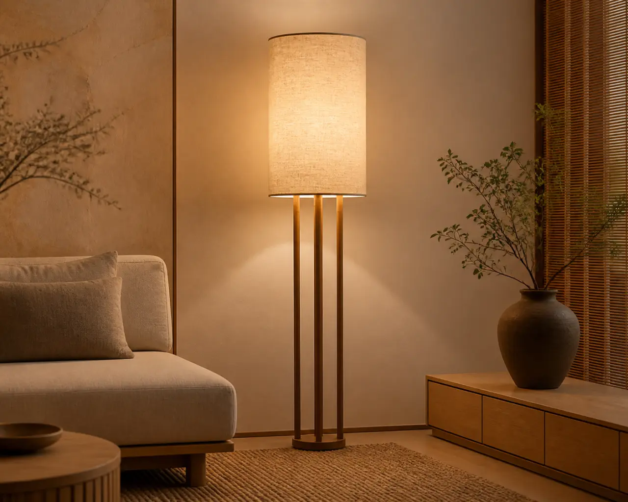 Lampadaire Japandi : comment choisir la lumière douce, les bons matériaux et l’emplacement idéal ?
