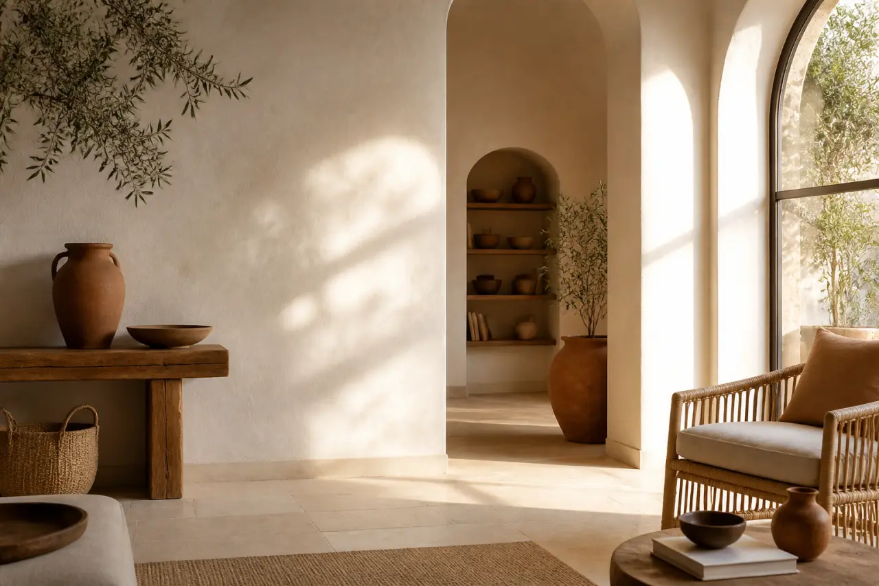 Blanc, terracotta et matières brutes : le style méditerranéen sans effet carte postale