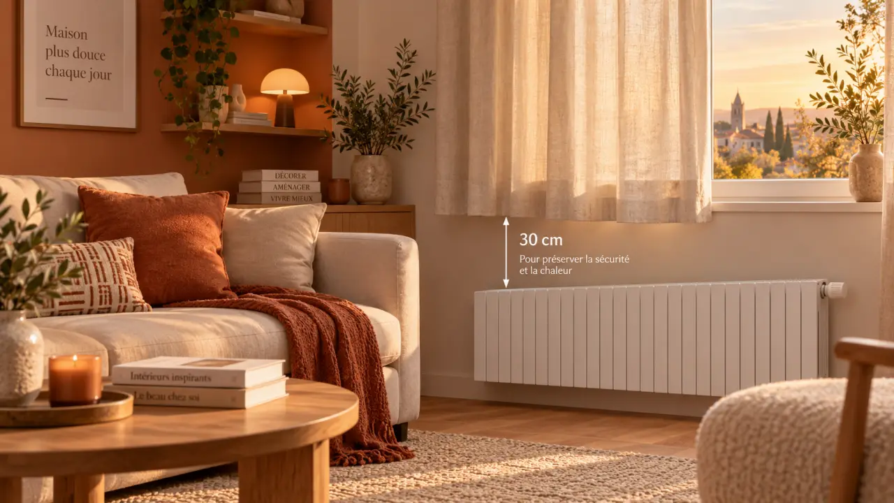 Rideaux sur radiateur : 30 cm pour préserver la sécurité et la chaleur