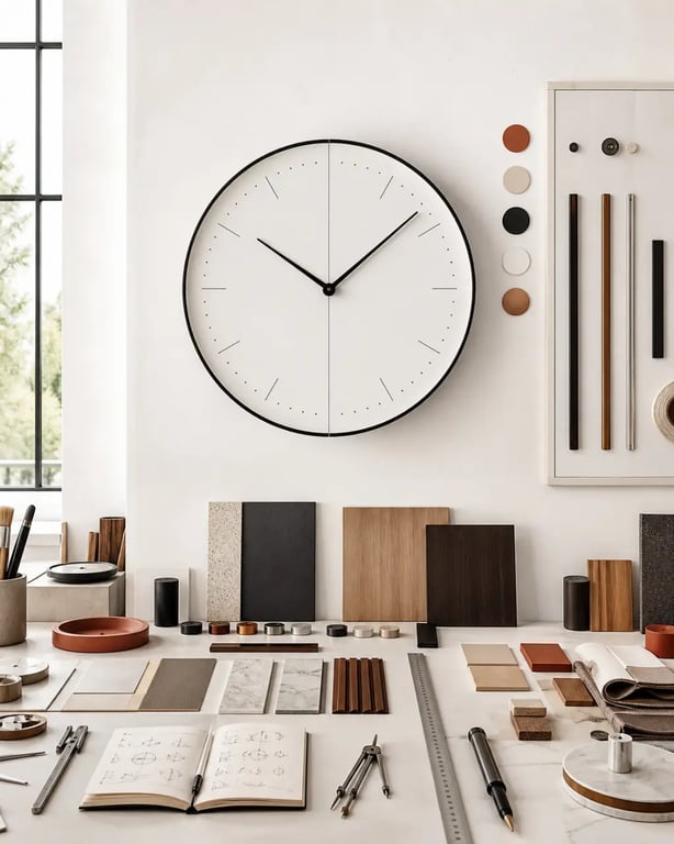 Horloge murale design italien personnalisable avec grand format et nuanciers