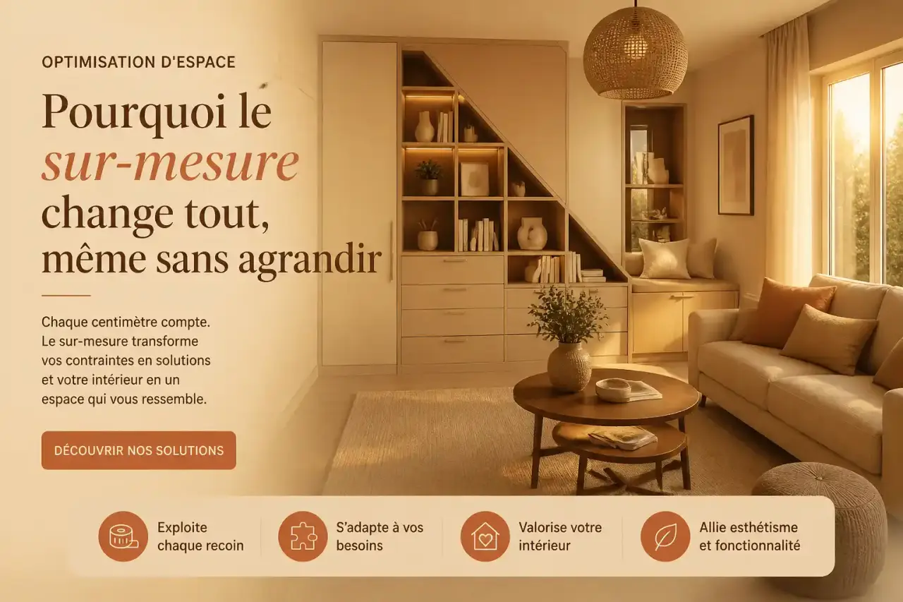 Optimisation d'espace : pourquoi le sur-mesure change tout, même sans agrandir