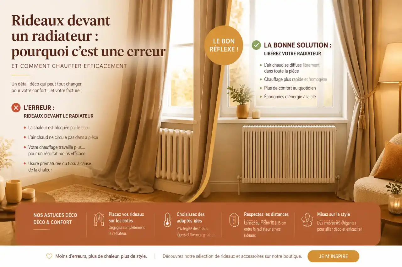 Rideaux devant un radiateur : pourquoi c'est une erreur et comment chauffer efficacement