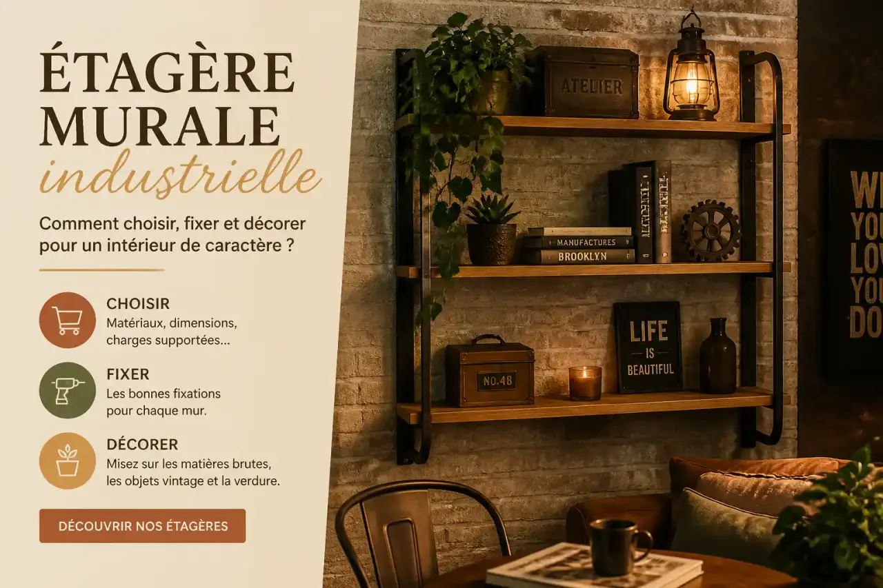 Étagère murale industrielle : comment choisir, fixer et décorer pour un intérieur de caractère ?